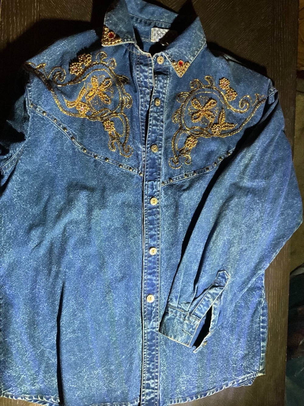 BLUE JEAN BLOUSE by PRETTY BLEU size  M